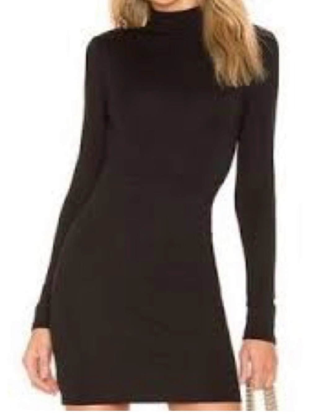 Lovers + Friends Black Long-Sleeve Turtleneck Mini Dress